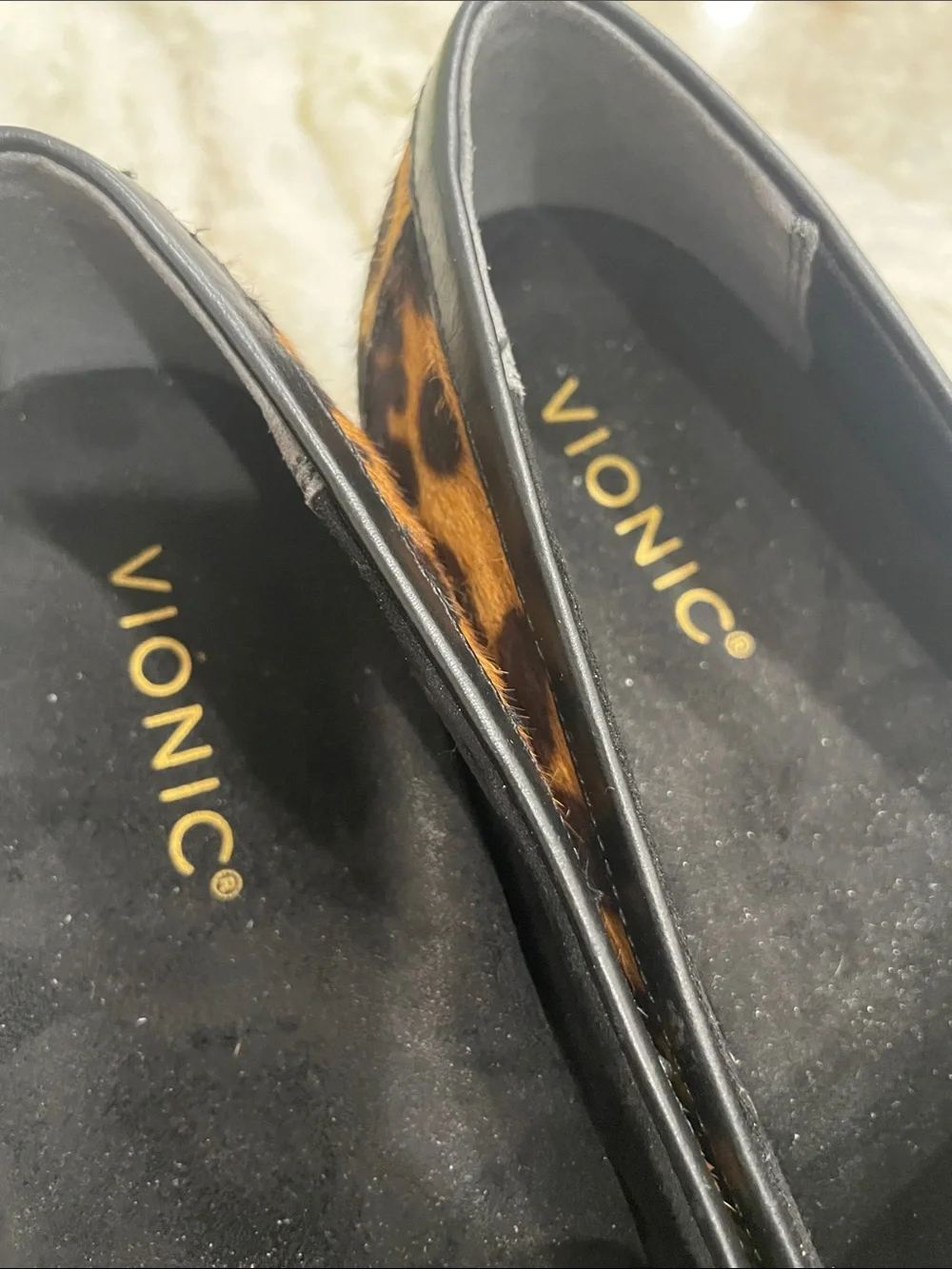 Vionic Leopard-Print Penny Loafers in Brown and Black